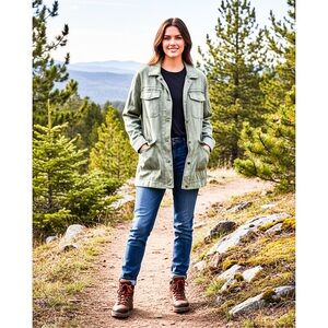 Chico's Sage Green Utility Jacket Women's Excellent Condition